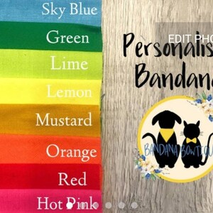 Personalised Bandana - Wording Only No Business Logos on this order Dog/Cat  through The Collar Bandana -