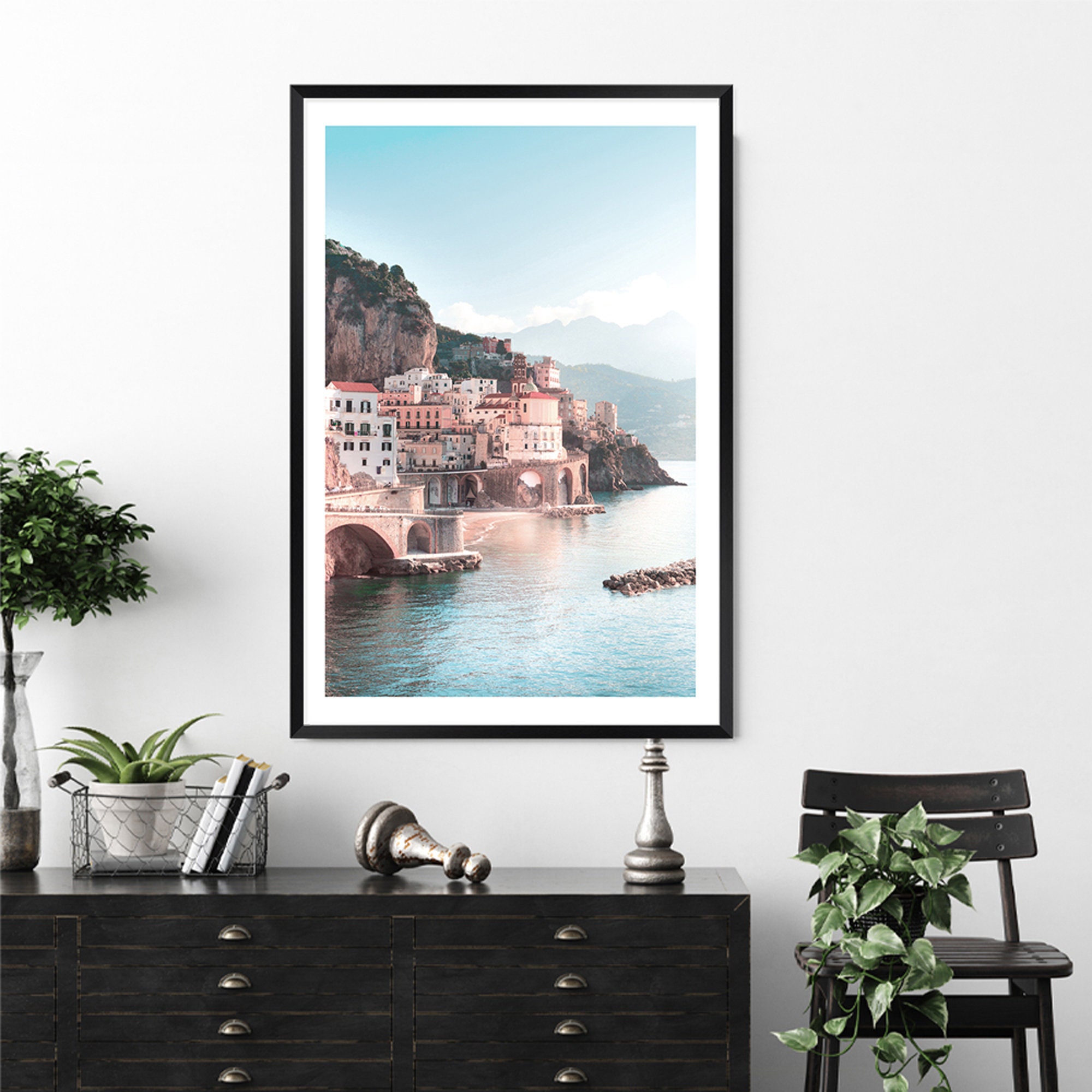 Amalfi City Art Print Italian Wall Art Amalfi Coast Wall Art Etsy