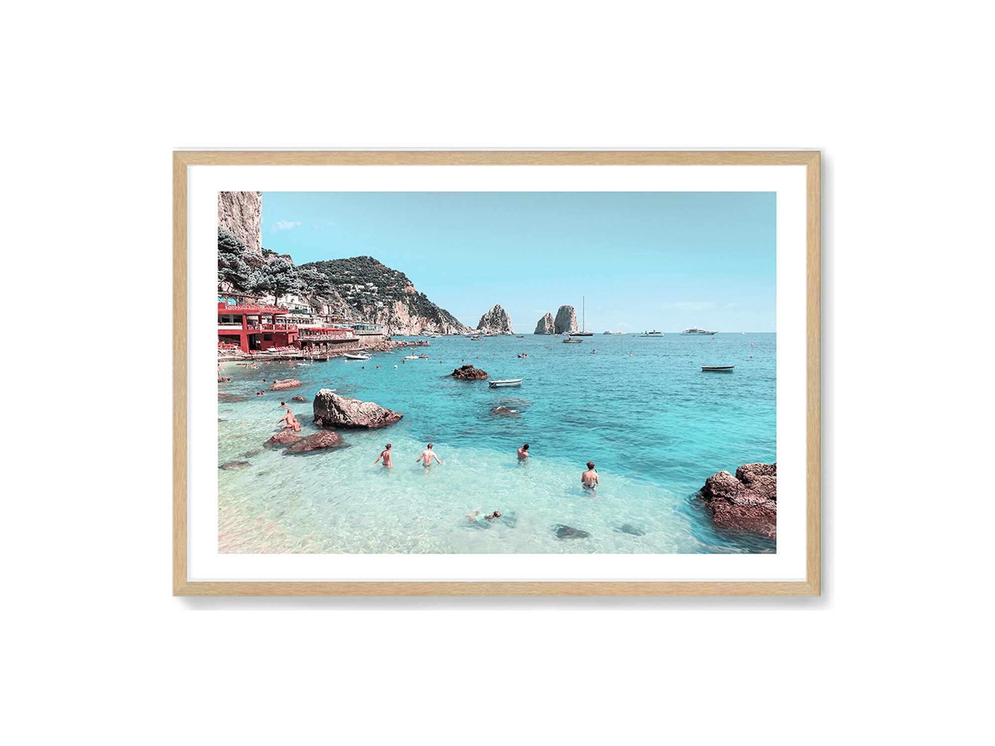 Capri Beach Amalfi Coast Art Print Italian Wall Art Capri Etsy