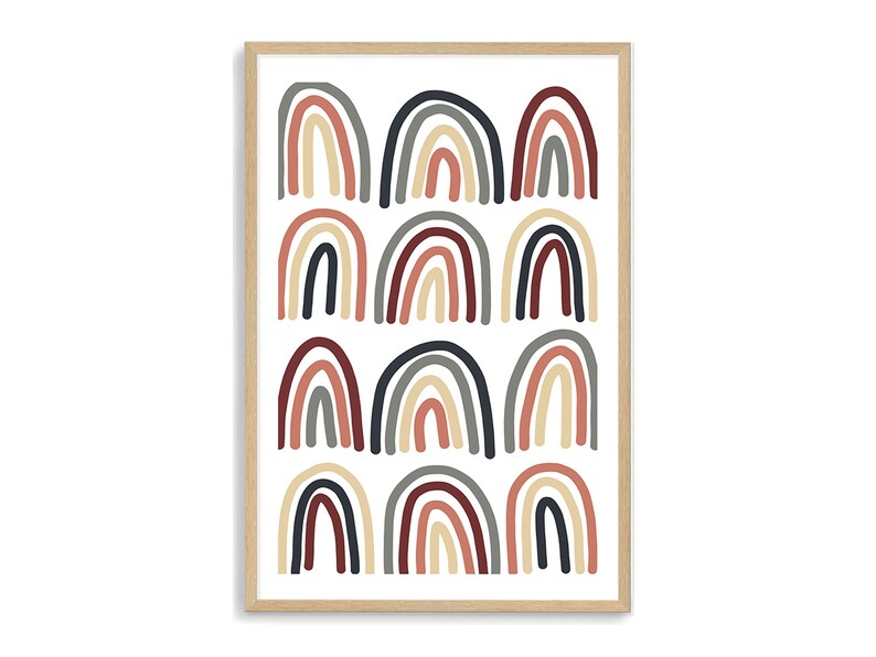 Neutral Rainbow Art Print Boho Wall Decor Abstract Artwork Bohemian Art Print Modern Rainbow Art Print Neutral Shades FREE SHIPPING