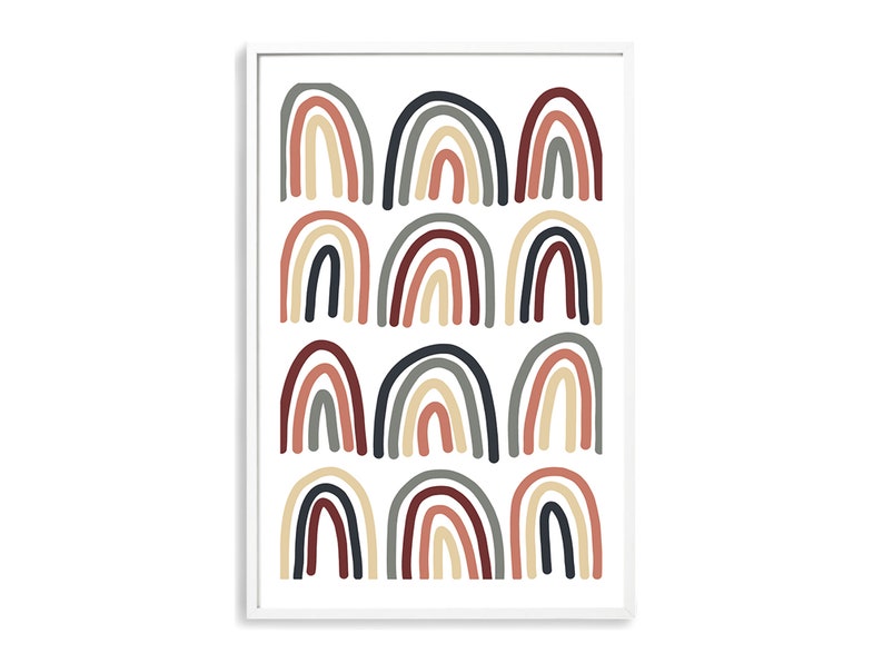 Neutral Rainbow Art Print Boho Wall Decor Abstract Artwork Bohemian Art Print Modern Rainbow Art Print Neutral Shades FREE SHIPPING
