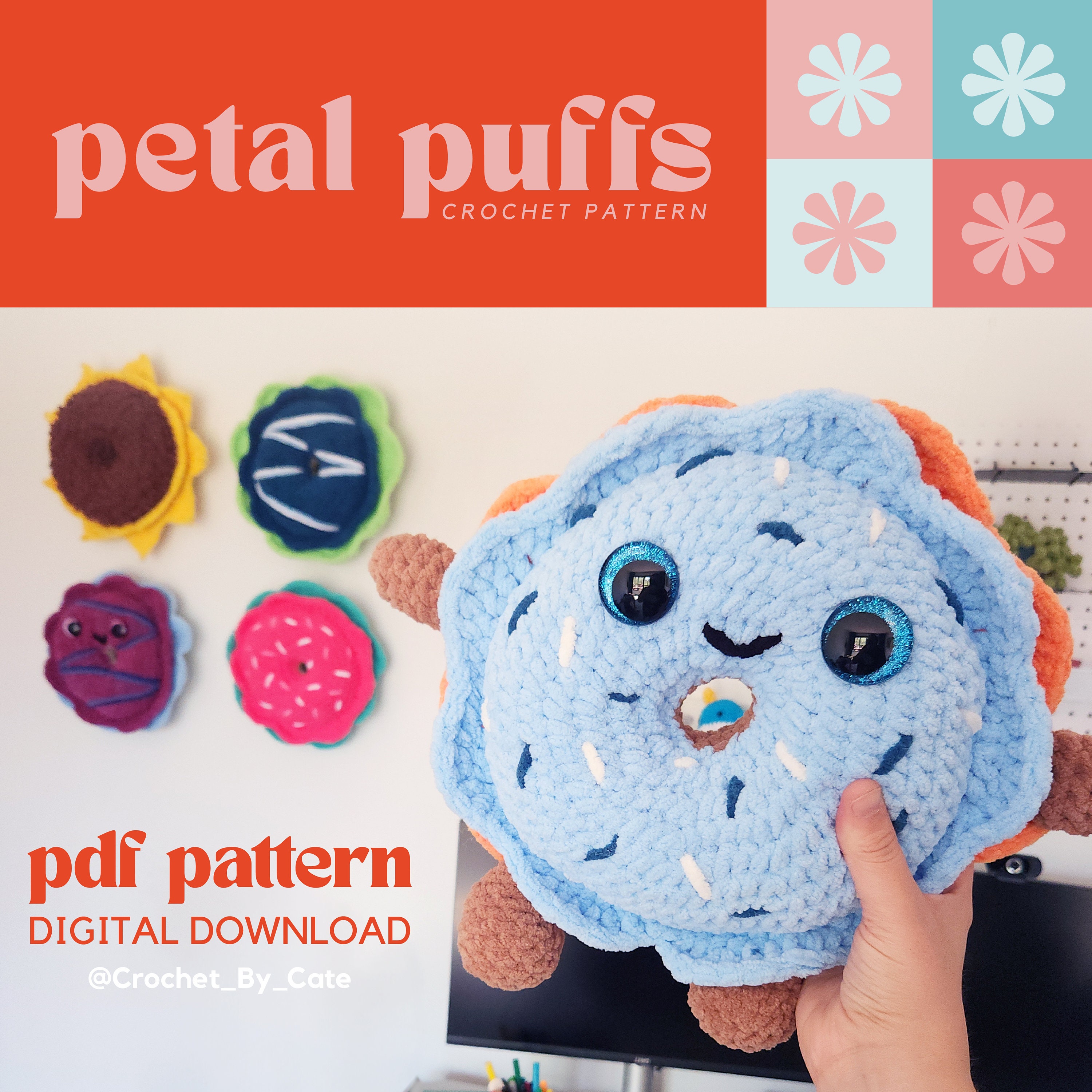 Petal Puff Crochet Pattern Donut & Flower Design