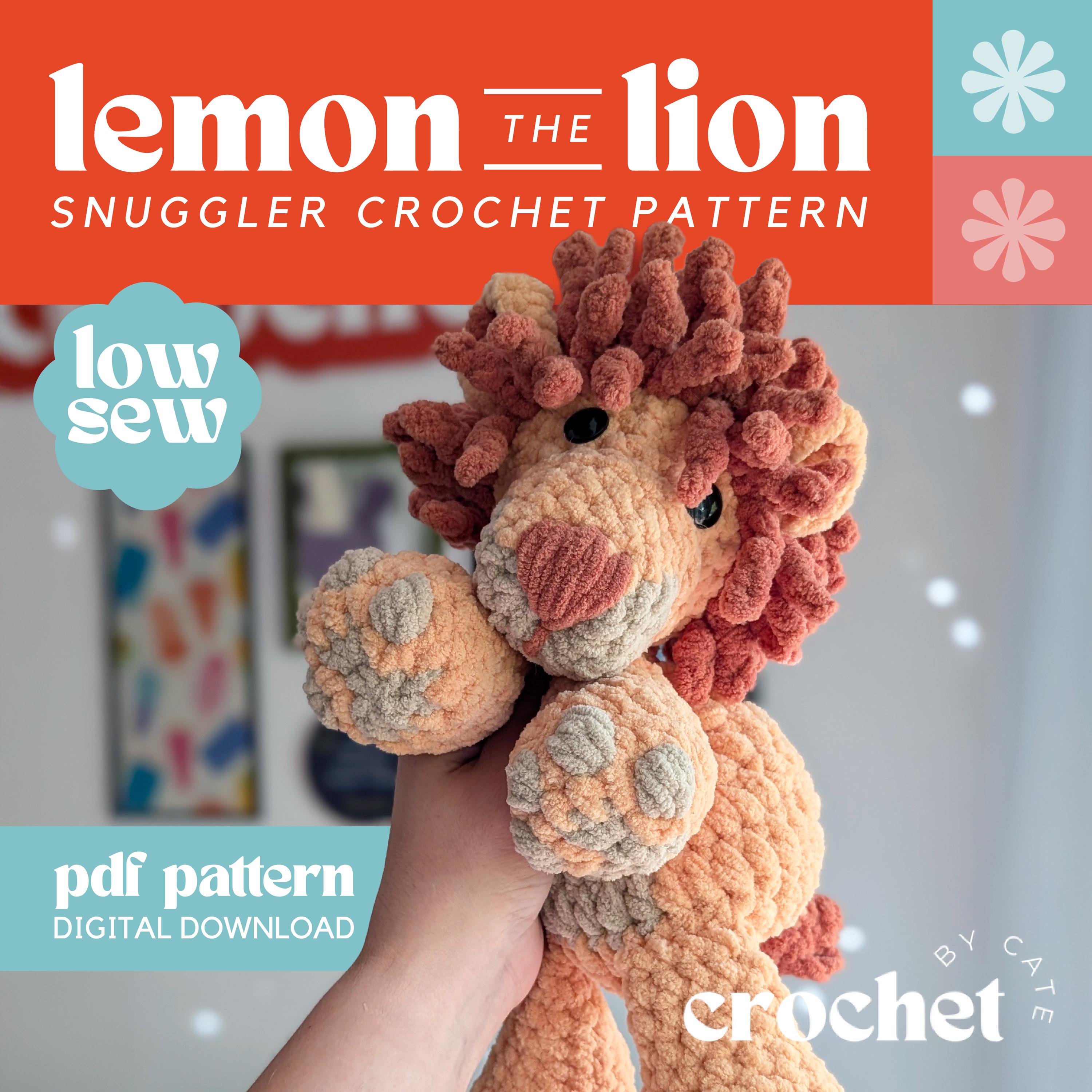 39 Lion Crochet Patterns to Stitch for Nurseries, Gifts, and Safari-Inspired Decor 14 Lemon Lion Snuggler Crochet Pattern: No-Sew Lion Lovey