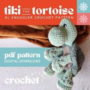 Modèle au crochet Tiki la tortue XL | Câlin | Tortue | Tortue Lovey | Peluche Zoo | Motif Lovey | Très grand motif au crochet