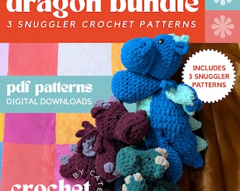 Dragon Snuggler Crochet Pattern BUNDLE: XL, Standard, Mini (PDF Download