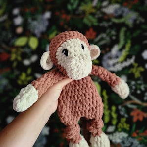 Max Monkey Knotted Lovey | Monkey Snuggler | neutral Nursery | Baby Shower Gift | Baby Gift | Nursery Decor | Monkey | Snuggler