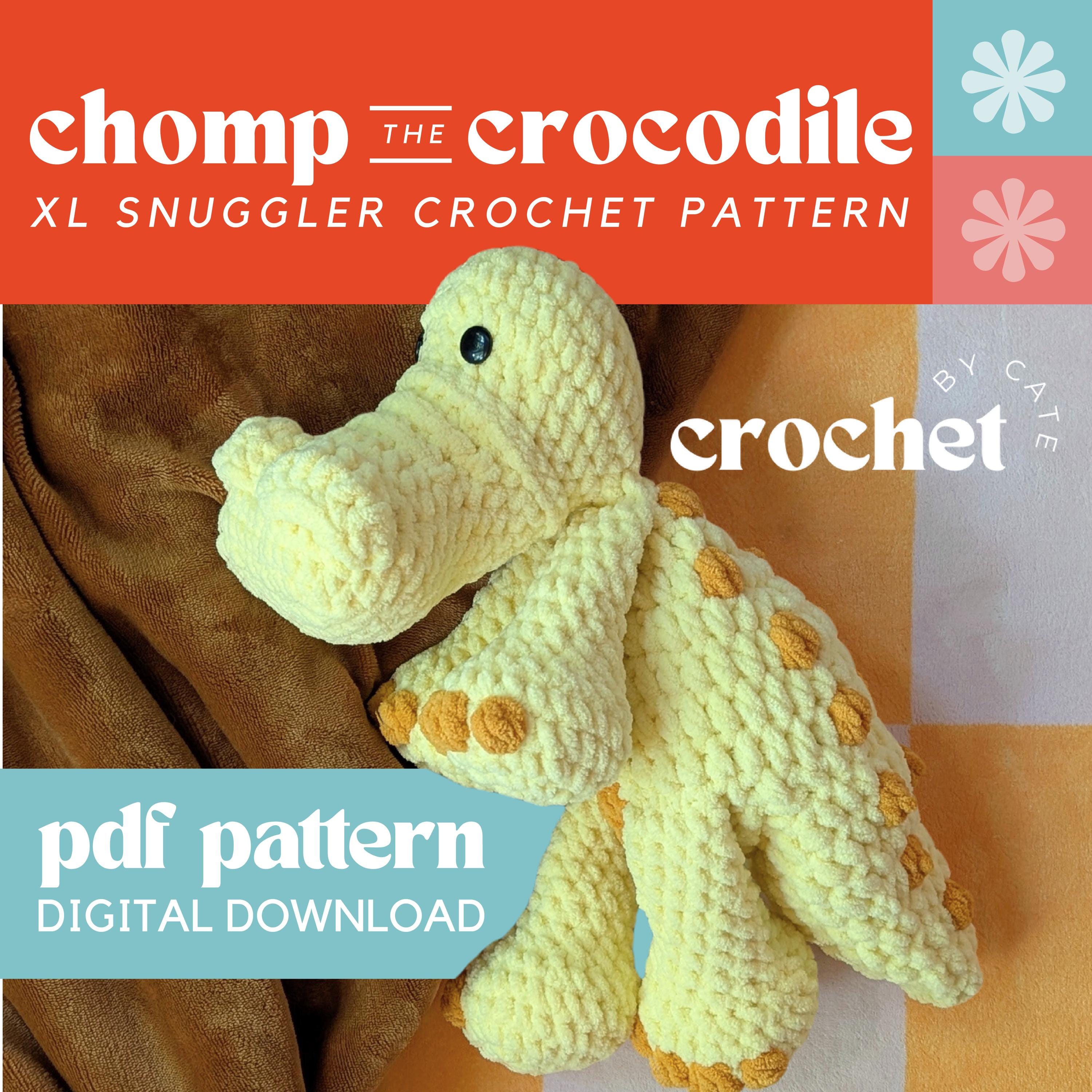 XL Crocodile Snuggler Crochet Pattern: XL Reptile Plushie