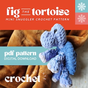 Motif au crochet Mini Tortoise Snuggler | Câlin | Tortue | Tortue Lovey | Peluche Zoo | Modèle intermédiaire | Mini tortue