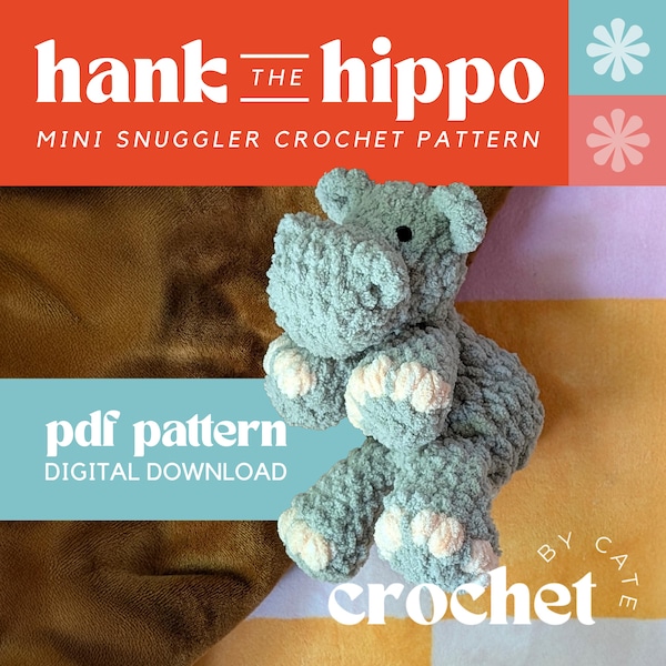 "Mini Häkelanleitung für ""Nilpferd Kuscheltier"": Mini Zoo Plushie (PDF-Muster)"