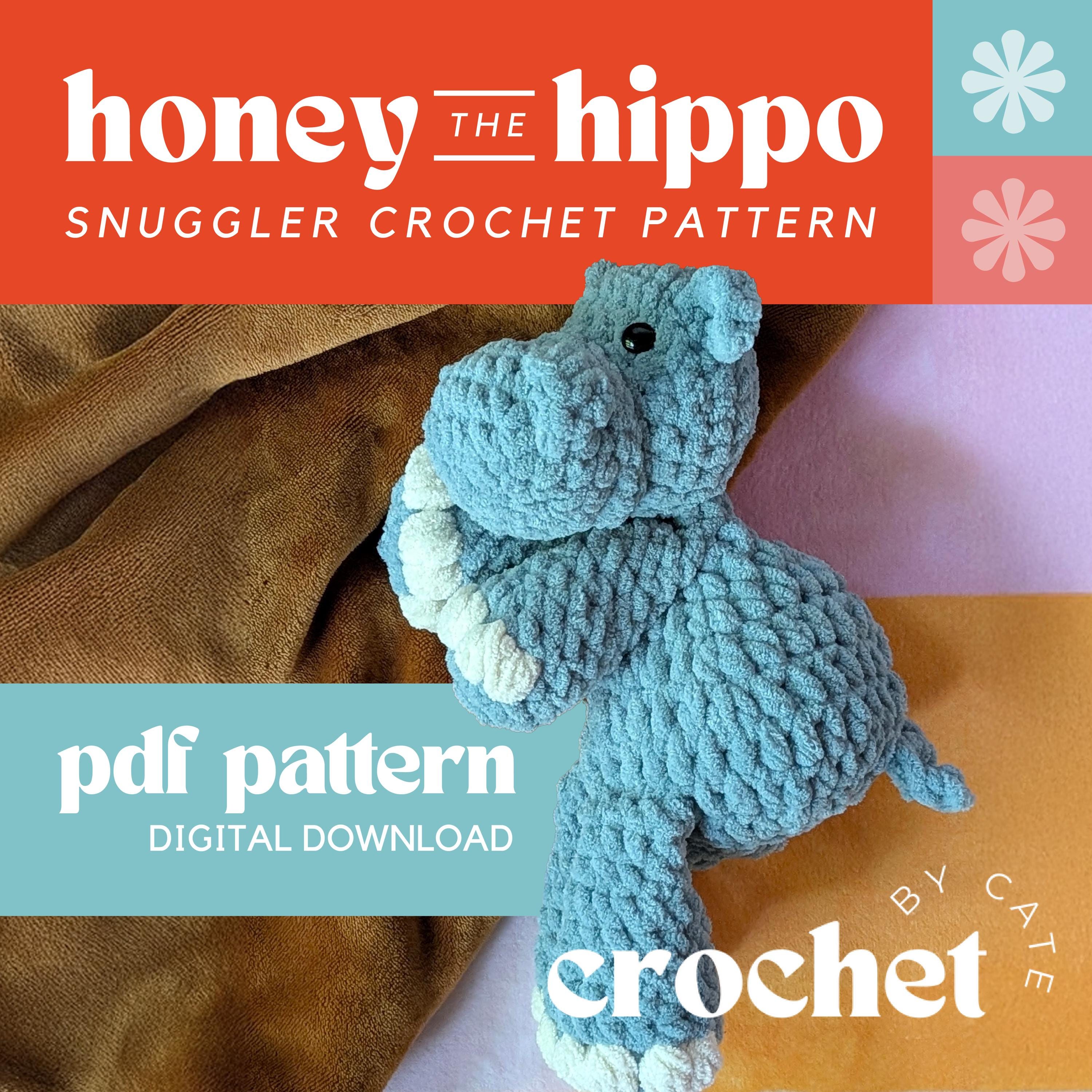 Standard Hippo Snuggler Crochet Pattern: Chenille Zoo