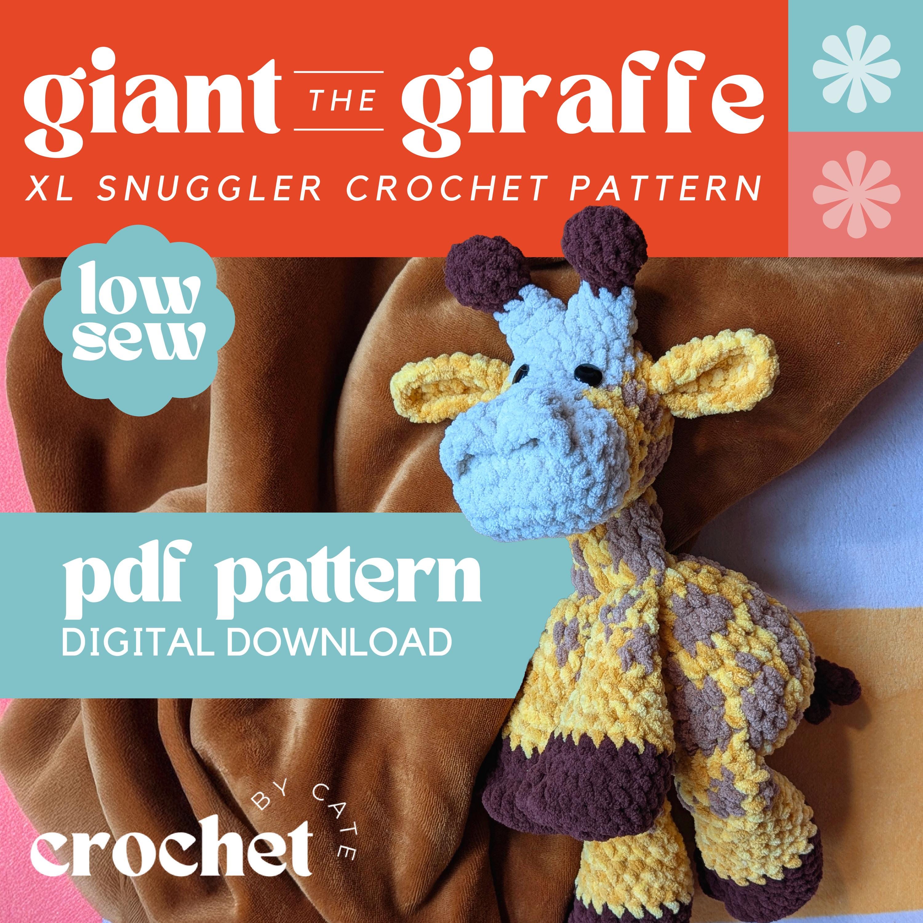 38 Giraffe Crochet Patterns for Amigurumi, Hats, Appliques, and Plush Designs 19 XL Crochet Giraffe Snuggler Pattern: Low-Sew Lovey