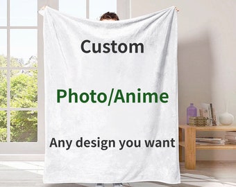 Custom Your Favorite Photos Blanket, Personalized Blankets with Anime Characters, Exclusive Design for Your Home Decor