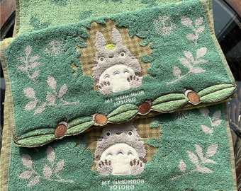 Green Anime Characters Towels, Embroidered Bathroom Towels, kawaii Towels for Your Daily Routine