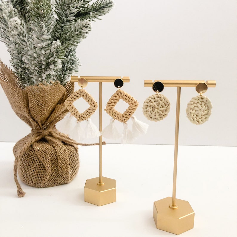 Rattan Tassel earringsmacrame earringsRattan dangles