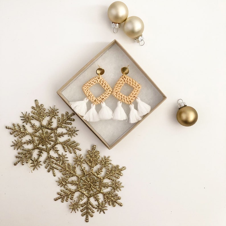 Rattan Tassel earringsmacrame earringsRattan dangles