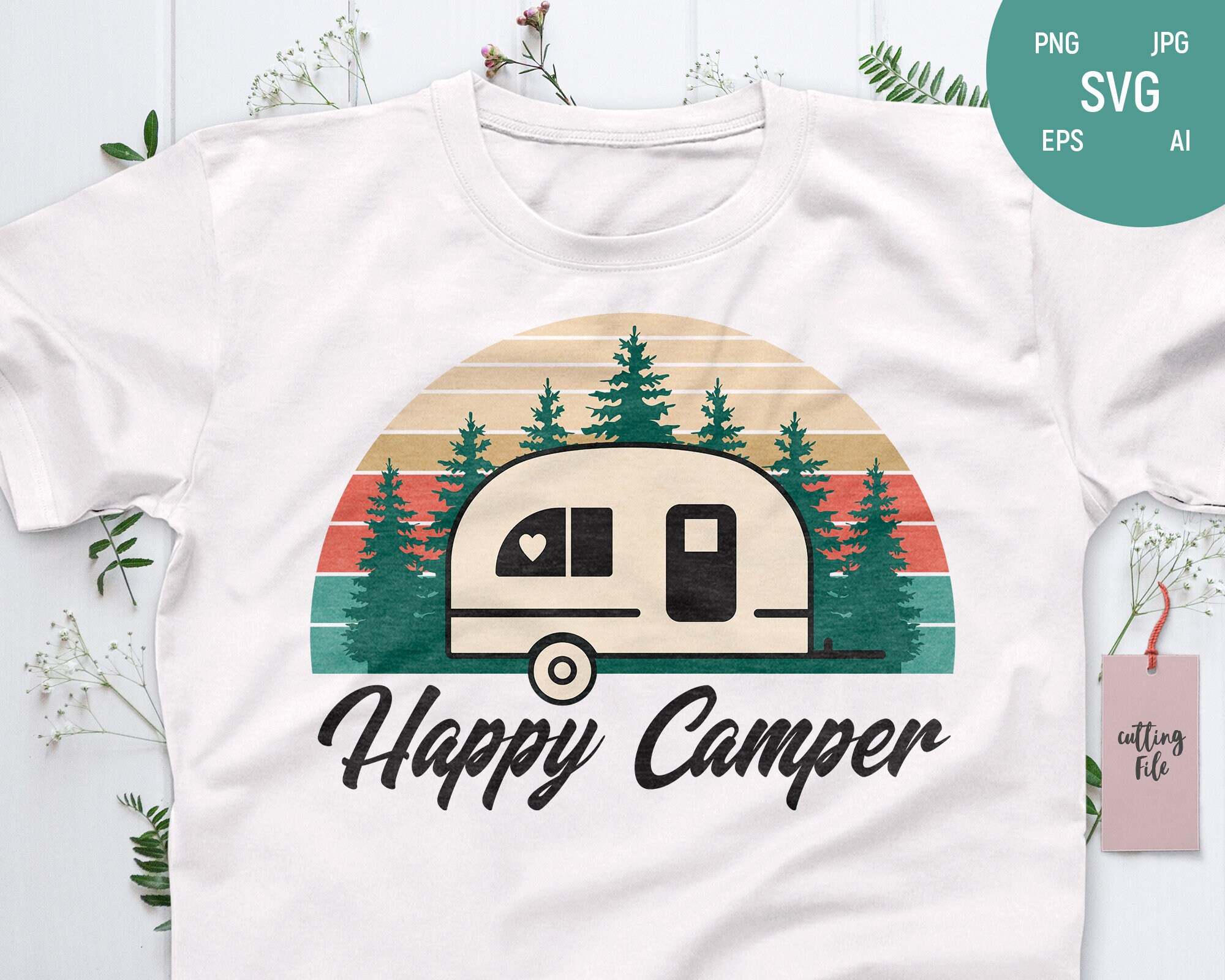 Happy Camper SVG Camper SVG Camping shirt svg Adventure Etsy