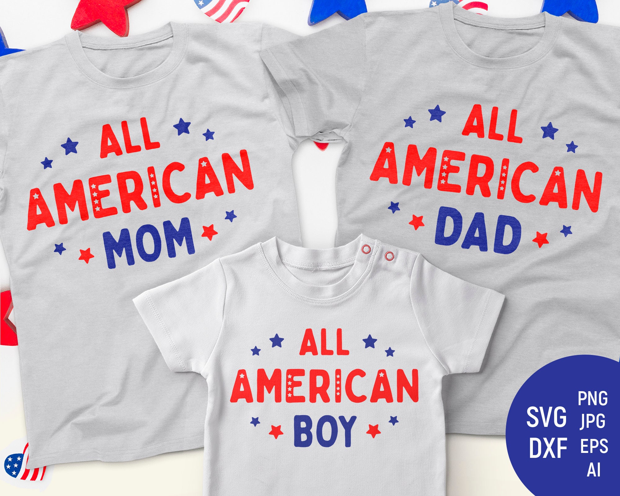All american mom svg all american boy svg all american dad | Etsy