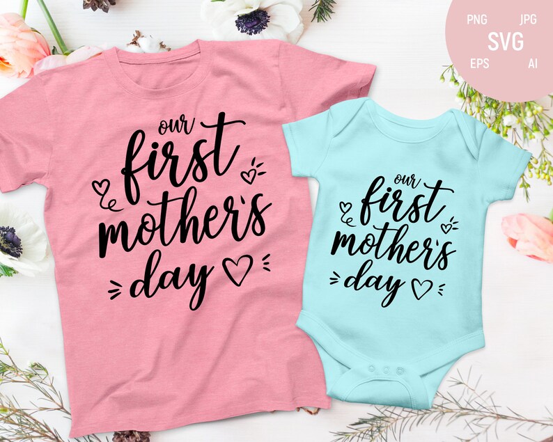 Download Our First Mother's Day SVG Mothers day onesie svg | Etsy