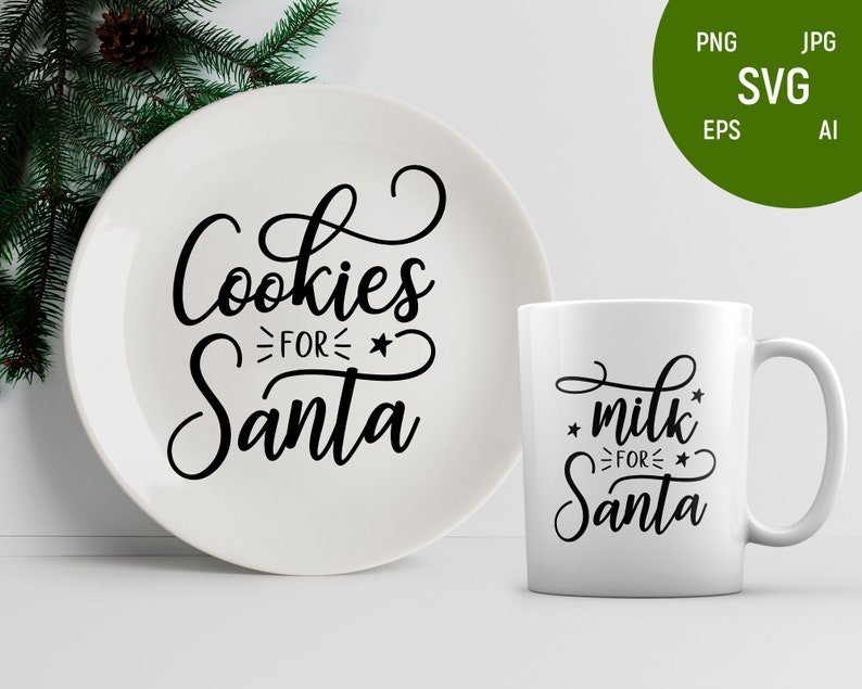 Cookies for Santa SVG Milk for Santa Svg Christmas SVG Etsy
