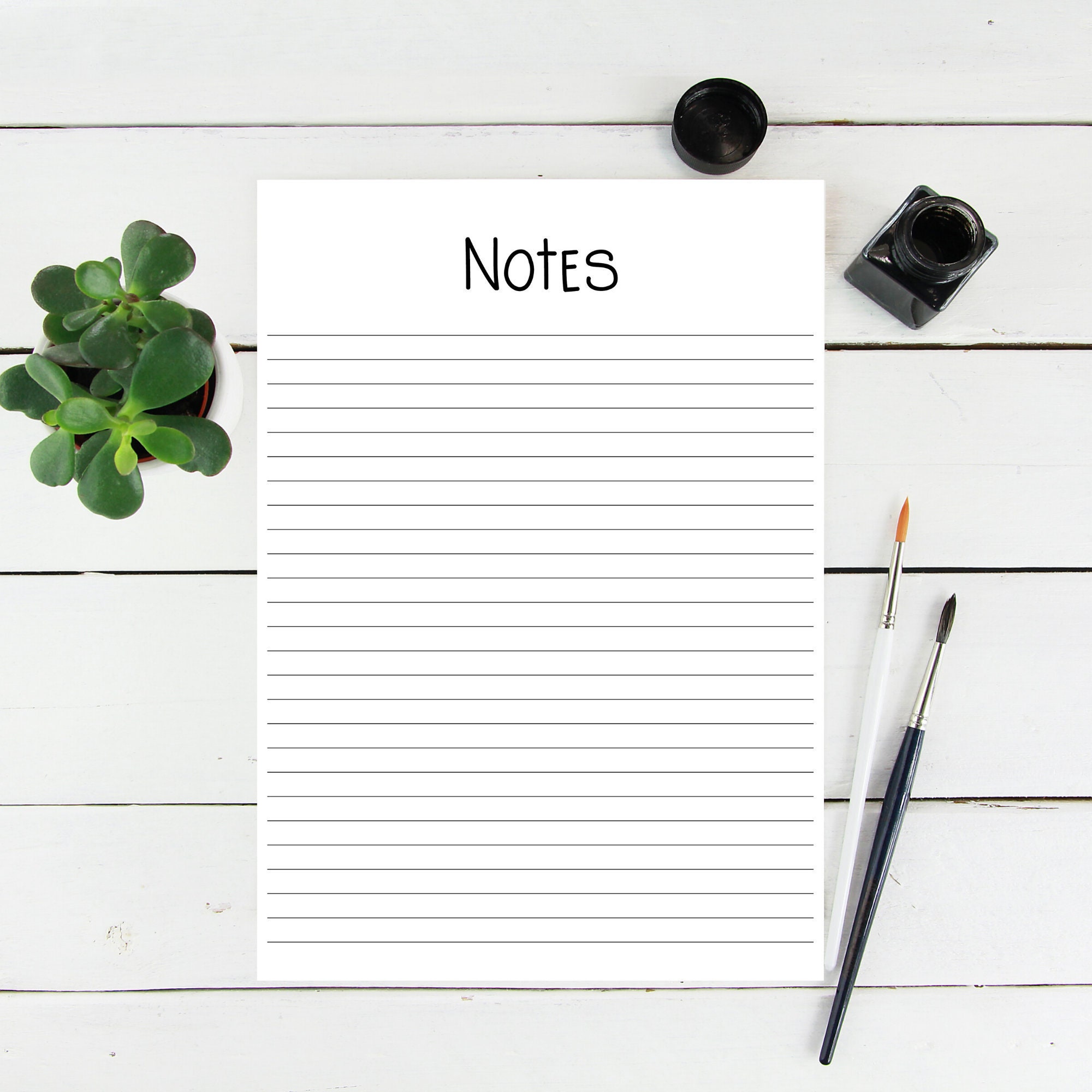 Printable Note Paper Note Taking Writing Paper Printable Etsy