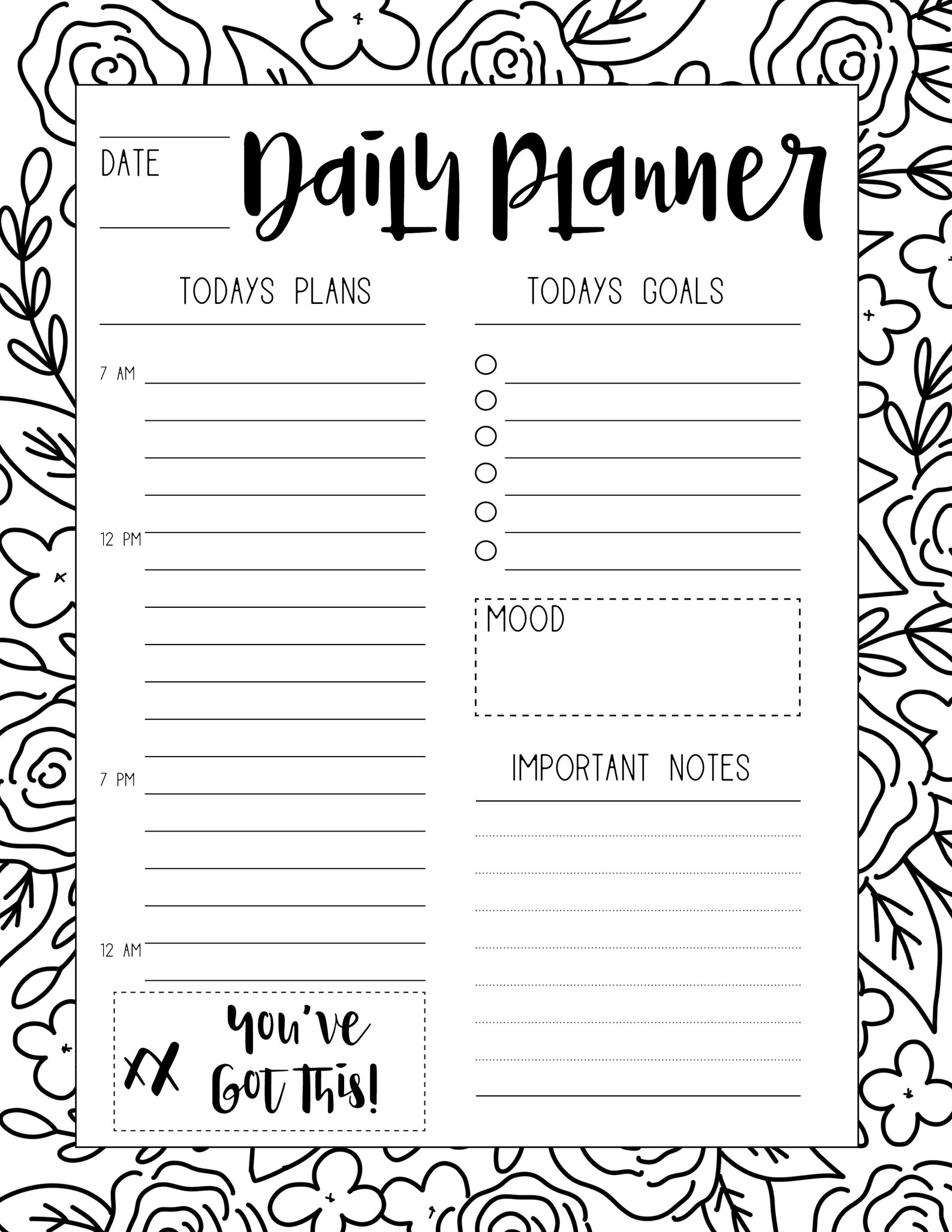 Printable Planner Pack A4 Size PDF Minimalist Coloring Daily | Etsy