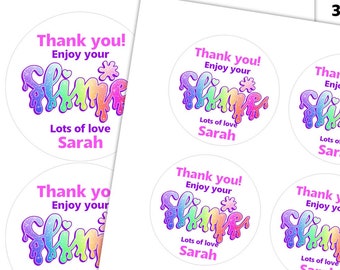 EDITABLE Slime labels, 2,3 & 4 inch, Slime label, Slime sticker, Favour tags, Slime Birthday, Slime queen, Slime squad, Slime party