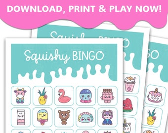 Squishy Bingo Game | Kids Printable Party Game (Digital Download)