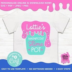 PERSONALIZED Slime Pot SVG / Slime Svg / Slime Birthday / Slime Gift / Slime Party / Slime Squad / CORJL Instant download