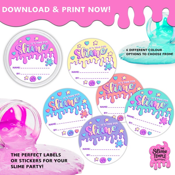 Slime Labels BUNDLE / Slime Making Party labels / Slime labels / Slime party / Slime birthday / Slime Queen / Slime Squad / INSTANT DOWNLOAD