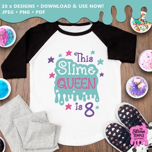 Slime Queen Family & Birthday Bundle / Slime Birthday / Slime Party / Slimepreneur / Slime show / Slime Event / PRINTABLE DIGITAL FILES