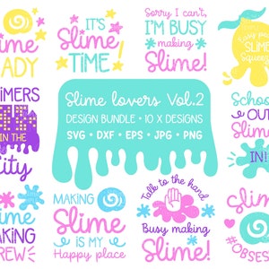 SLIME LOVERS Design Bundle VOL.2 / Slime Svg / Slime Queen / Slime Squad / Slime Birthday gift / Slime Party gift / Slime making