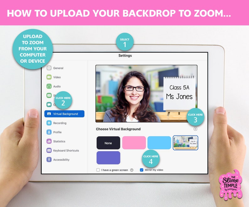 Personalised Teacher ZOOM Backdrop Editable Background Zoom Class Zoom