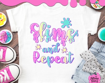 Slime & Repeat SVG, Birthday Party Design (Digital Download)