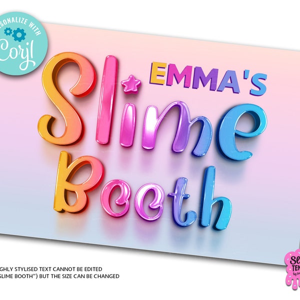 Editierbare Slime Stand Poster / Slime Shop / Slime Birthday Party / Slime Schild / Slime business / Slime stand / Slime station