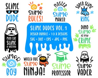 SLIME DUDES Design Bundle / Slime Svg / Slime Boy / Slime Birthday / Slime gift / Slime Birthday / Slime Party / Crafting & Cutting files