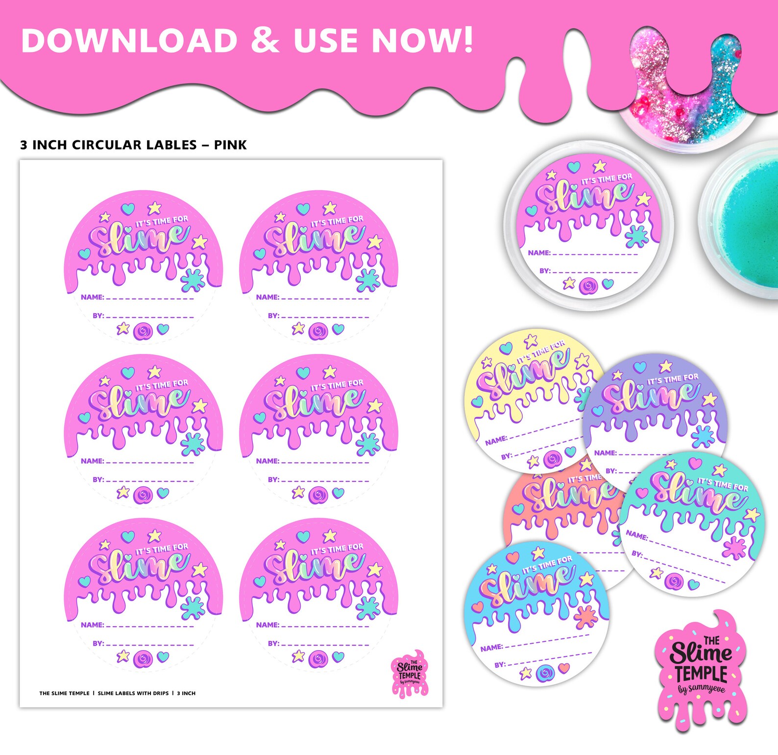 Slime Labels BUNDLE / Slime Making Party Labels / Slime Labels - Etsy UK