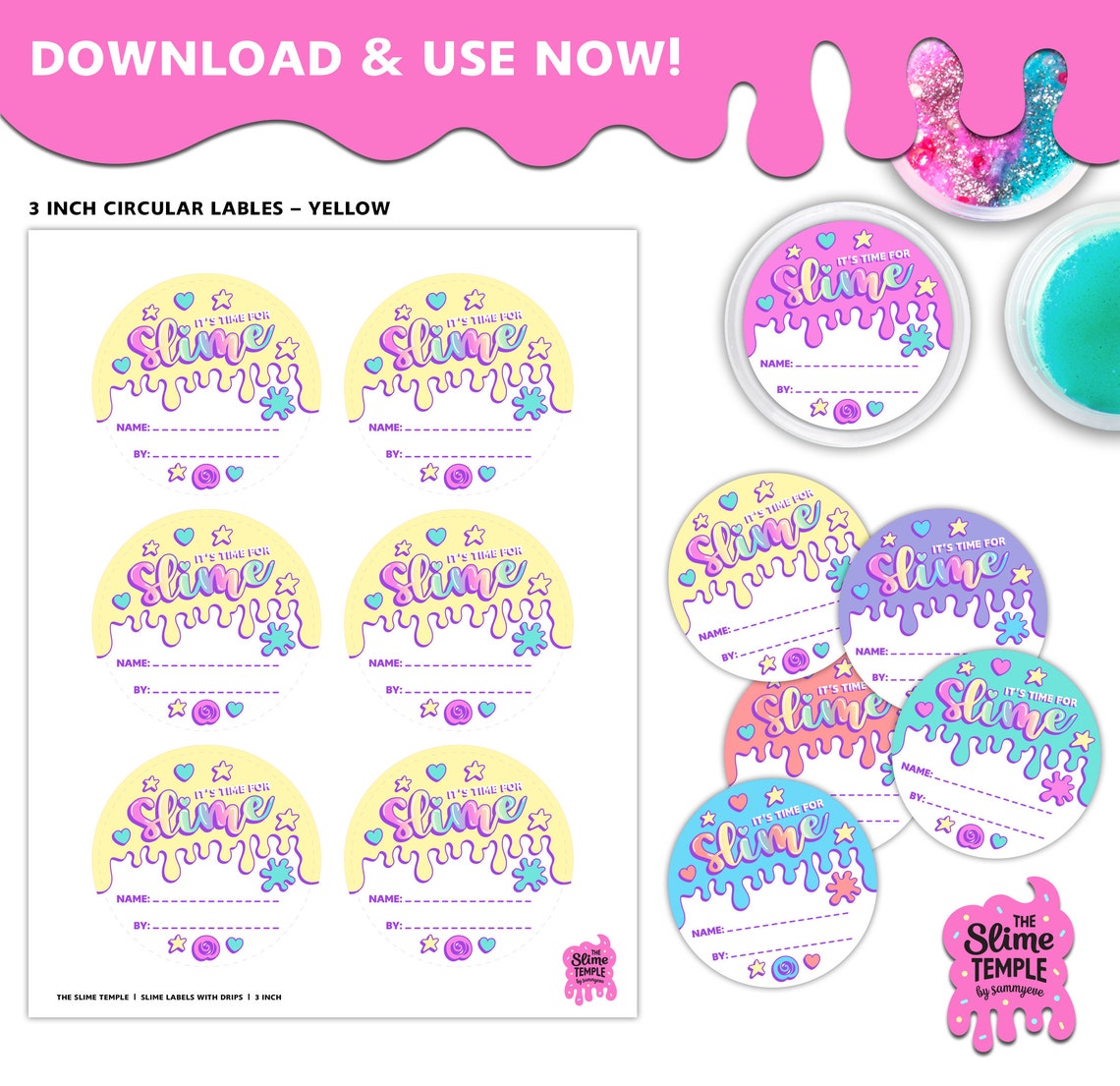 Slime Labels BUNDLE / Slime Making Party Labels / Slime Labels / Slime