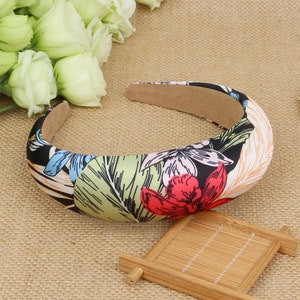 Tropical Print Padded Headband,Headbands For Women,Floral Print Headband,Padded Headband,Tropical Headband,Wide Headband,Elegant Headband