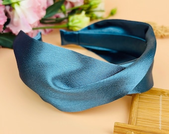 Turquoise Knotted Padded Headband for Women-bright Blue  display picture 2