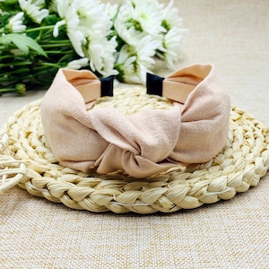 Pink linen knot headband,Pink knotted headband,stylish fashion hairband,Headbands for women,Wide headband,bohemian headband,aliceband
