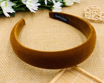 Caramel velvet padded headband,Black velvet padded headband,Matator headband,aliceband,Headbands for women,velvet headband,padded headband