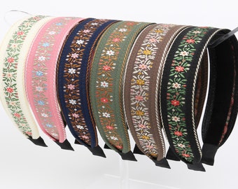 Vintage Ribbon Headband,Boho Headband,Ribbon Headband,Bohemian Headband,Aliceband,Retro Floral Flower Headband,Headbands for women