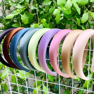Satin Padded Headband,Headbands For Women,Solid Color Headband,Padded Headband,Solid Satin Headband,Black Satin Headband,Elegant Headband