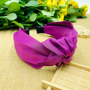 Purple Satin wide knotted headband,Purple silky satin headband,Headbands for women,Wide headband,aliceband,bohemian headband,Purple satin