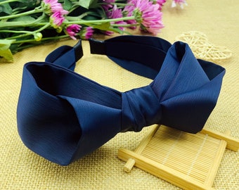 Headband Made From Vintage Silk Tie, 100% Silk, With Bow and  display picture 3