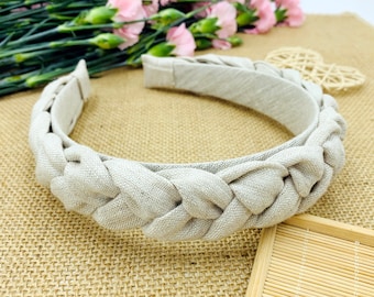 Original linen Braided headband,stylish fashion hairband,Braided aliceband,boho headband,linen headband,Matador Headband,Headbands for women