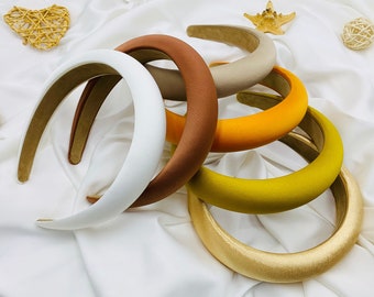 Satin Padded Headband,Headbands For Women,Solid Color Headband,Padded Headband,Solid Satin Headband,White Satin Headband,Elegant Headband