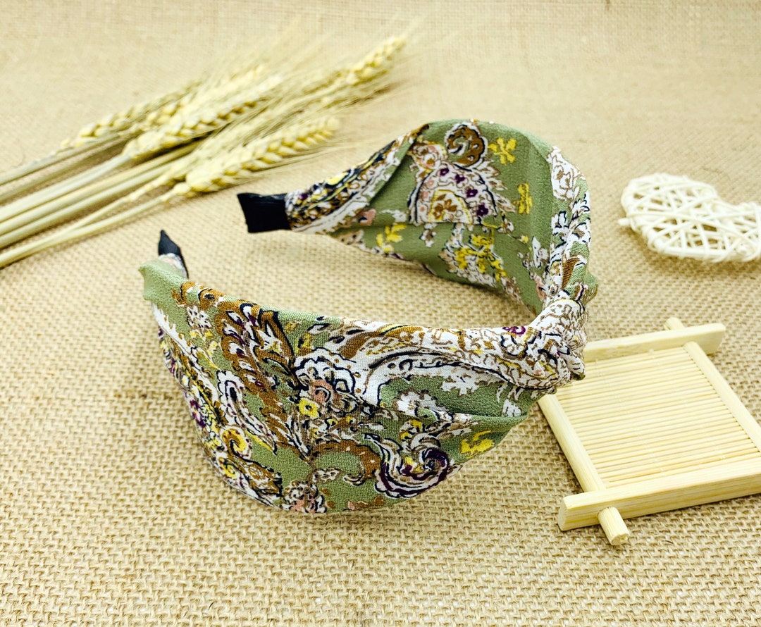 Paisley Print Twist Headbandheadbands for Womenbohemian Etsy