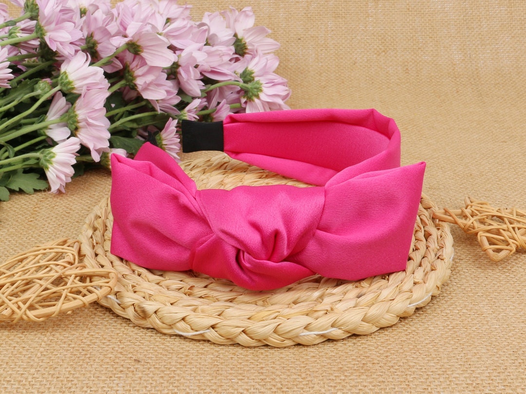 Allie Bow Hot Pink Organza Headband main image 0