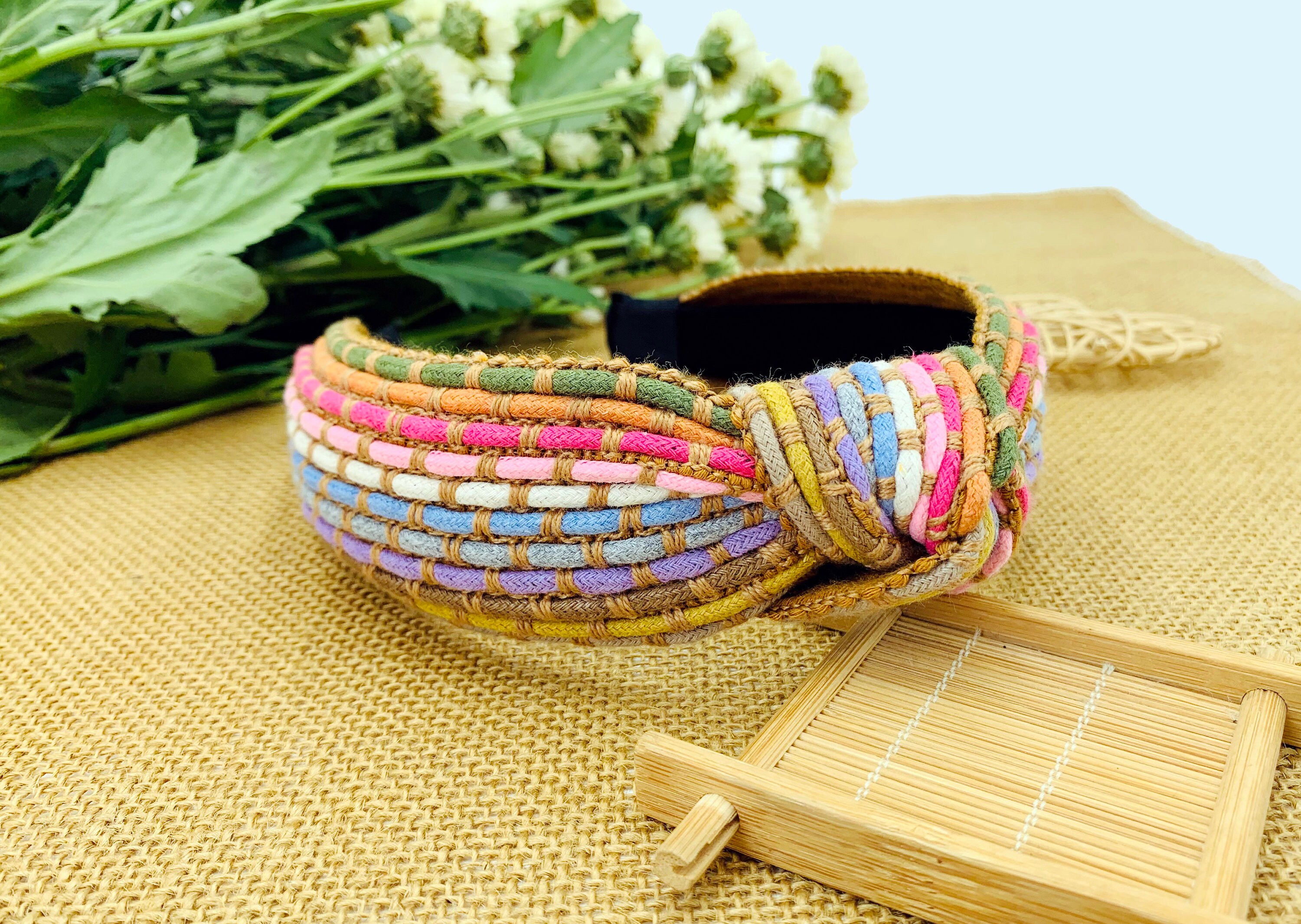 Colorfull Ribbon Head Colorful Braided Ribbon Knotted Headband,rainbow Ribbon Headband,boho ...